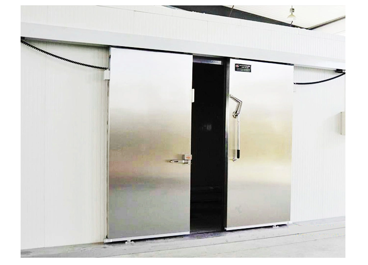 Industrial Automatic or Manual Polyurethane Sandwich Panel Thermal Insulated Stainless Steel Cold Storage Freezer Room Sliding Door for Refrigeration Warehouse