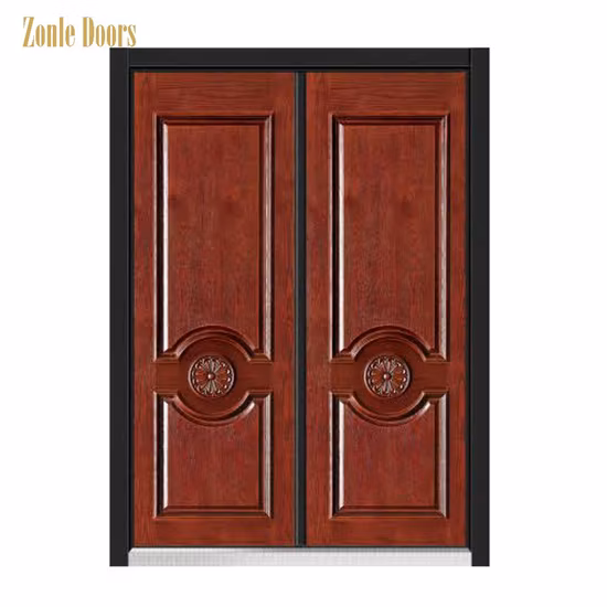 2023 Günstige Outdoor-Kupfer-Laminat-Tür, Bronze Fancy Security Double Bullet Proof Kupfer-Haustür für die Vorderseite
